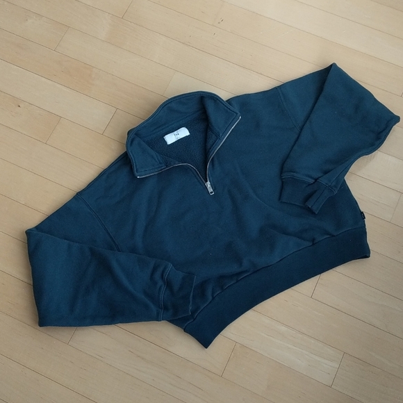 TNA Sweaters - ARITZIA TNA 1/4 ZIP LG PULLOVER COZY DEEP TEAL